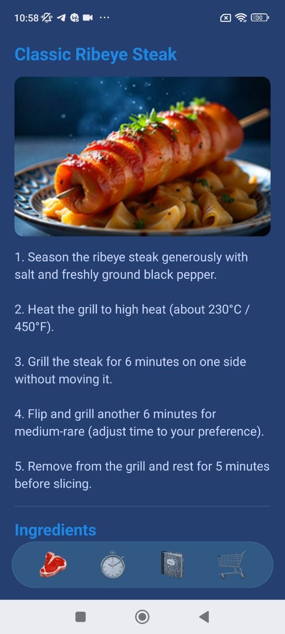 Recipe detail screen
